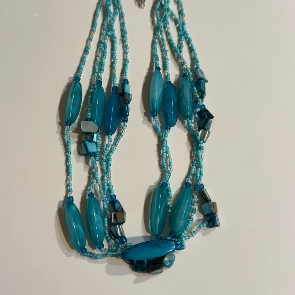 Turquoise-Colored Beaded Necklace